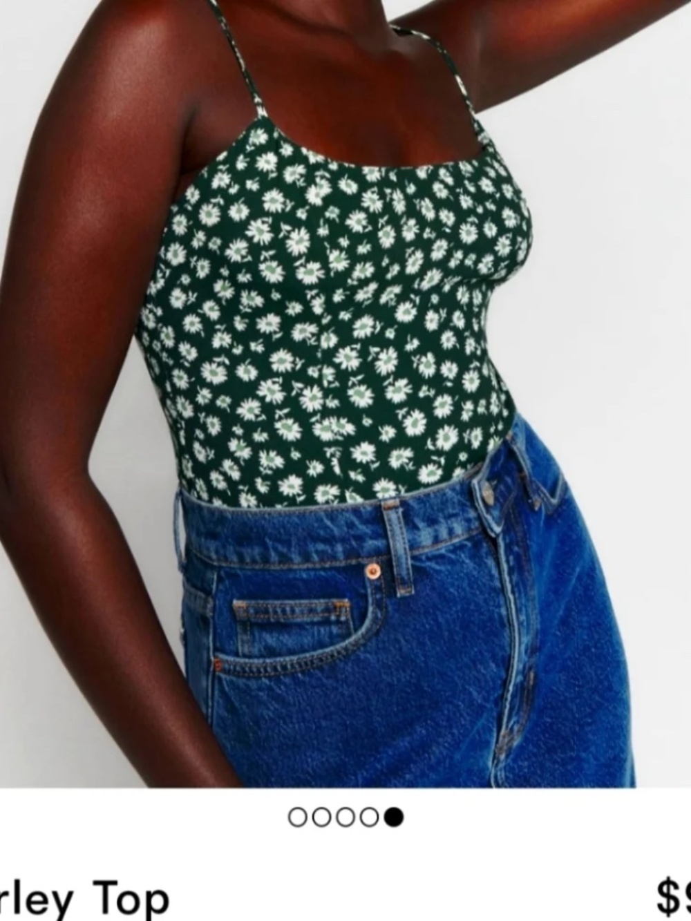 Reformation Green Floral Harley Top